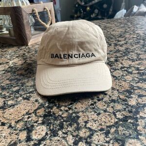 Balenciaga Beige Logo Cap Unisex